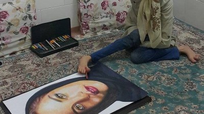 몸 85% 마비된 여성이 그린 그림
