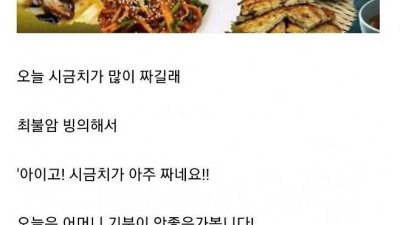 한국인의 밥상 따라한 아들의 결말
