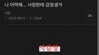 나 어떡해... 사장한테 감정생겨
