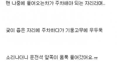 배려심 많은 남편이 주차하다가