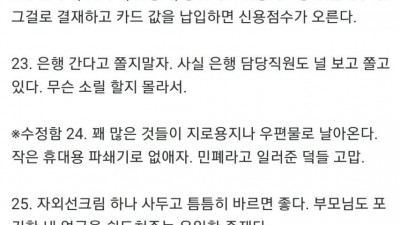 혼자사는 30대 직장인의 조언