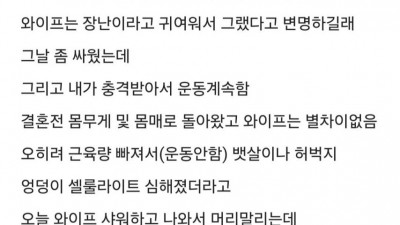 아내의 내로남불에 질린 남편