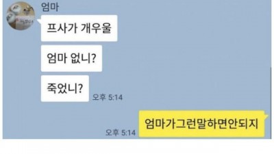 우울한 프사했다고 패드립 박는 사람