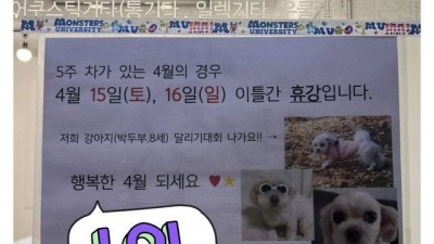 학원 쌤 휴강 사유