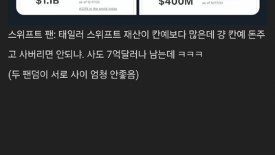 칸예보다 돈이 많은 테일러 스위프트