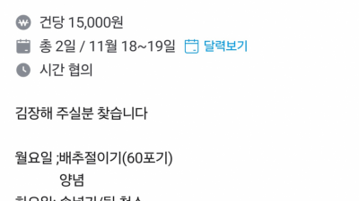 당근에 올라온 역대급 김장알바 구인 ㄷㄷㄷ