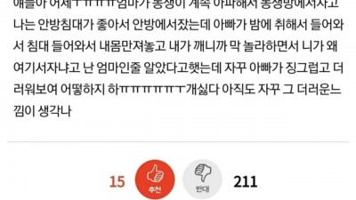 아빠가 더럽고 징그럽다는 네이트판녀;