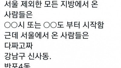 일부 서울 사람들의 인식
