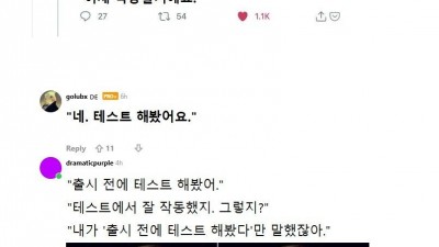 프로그래머  출시 전에 테스트 해봤어