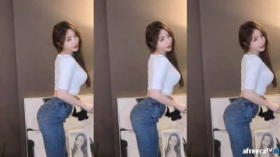 볼륨감넘치는몸매딱붙는흰티의청바지금화